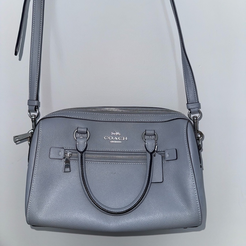 Coach Light Gray Leather Satchel